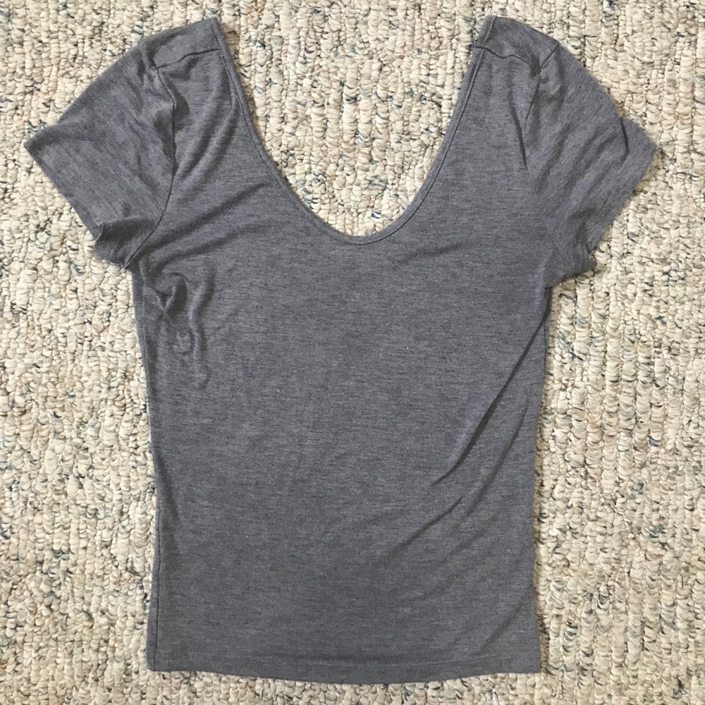 Heather Grey Scoop Neck T-shirt